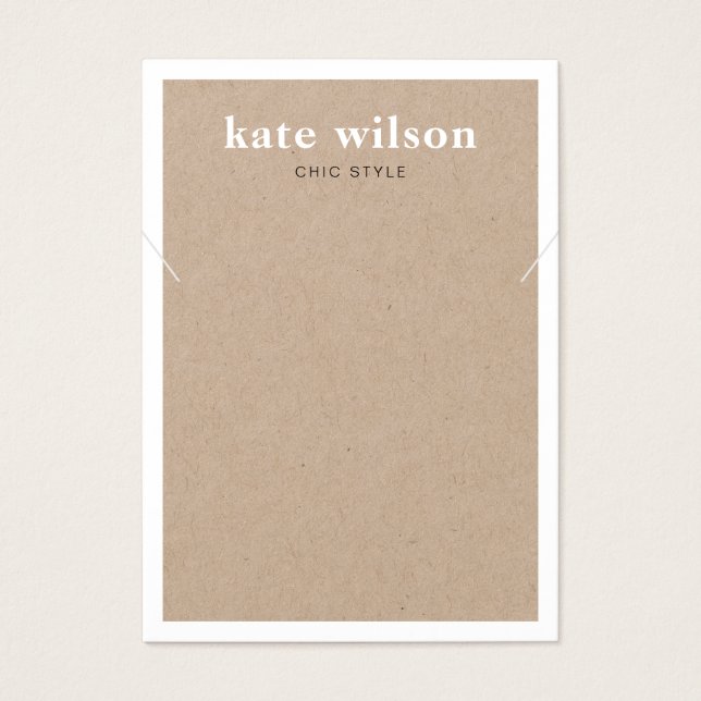 Modern Kraft Necklace Bracelet Display Card (Front)