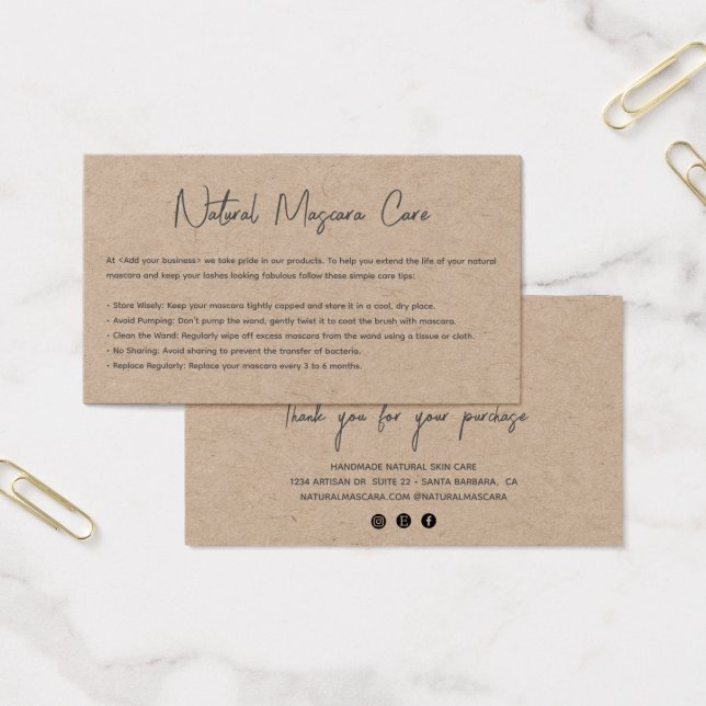 Modern Kraft Paper Logo Mascara Cosmetics Care  (Office)