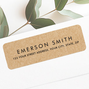 Modern Kraft paper look return address Label