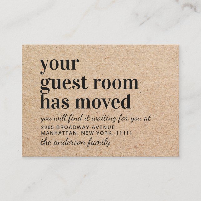 Modern Kraft Paper New Address Moving Announcement (Front)