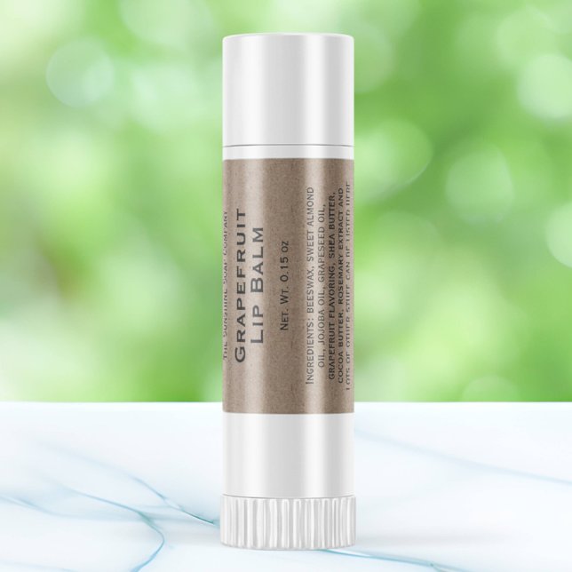 Modern kraft paper style lip balm tube label (Creator Uploaded)