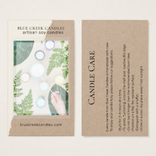 Modern Kraft Photo Candle Care Card