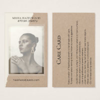 Modern Kraft Photo Jewellery Care Card