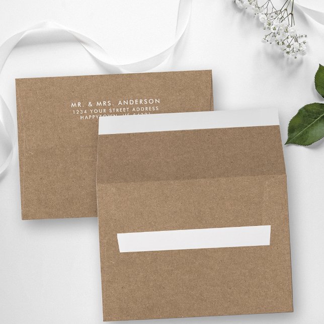 Modern Kraft Style Wedding Addressed Envelope (Kraft style envelope)