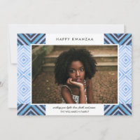 Modern Kwanzaa Watercolor Tiles | Blue | Photo