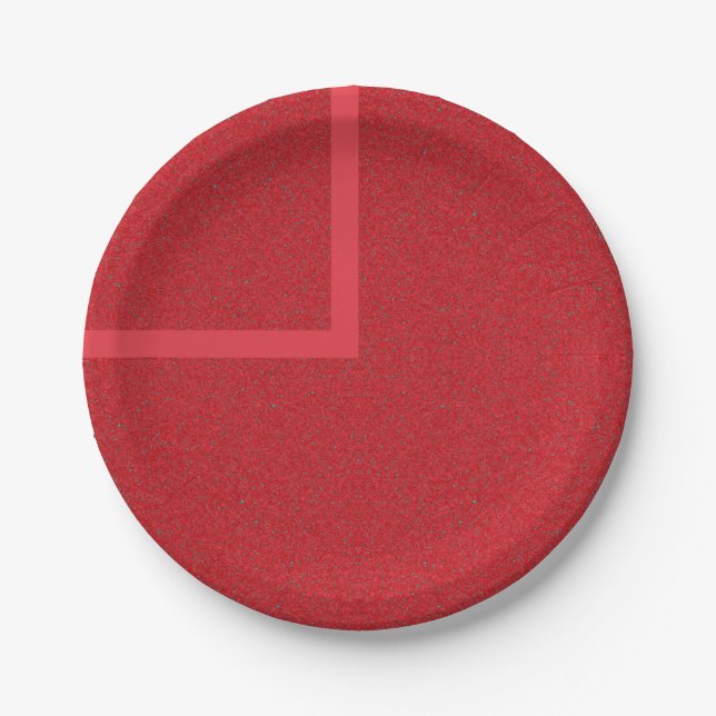 Modern L-Shape Red Noise Paper Plate – Customise (Front)