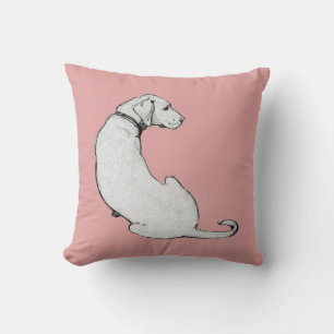 Modern Labrador Dog Art Blush Pink Cushion