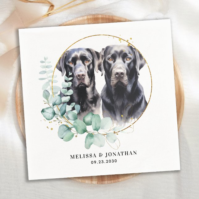 Modern Labrador Retriever Custom Pet Dog Wedding Napkin (Creator Uploaded)