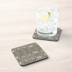 Modern Labyrinth (hieroglyphic + sand) Luxury Coaster