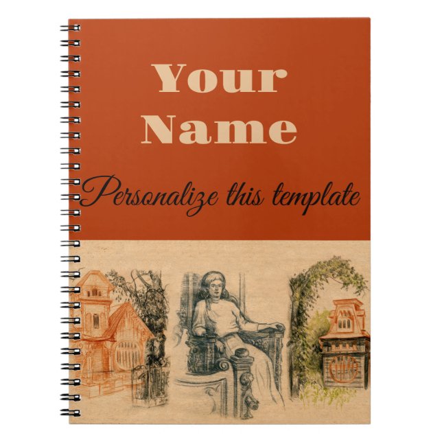 modern ladies and houses notebook (Front)