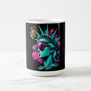  Modern Lady Liberty Pop Art - Heart Sunglasses  Coffee Mug
