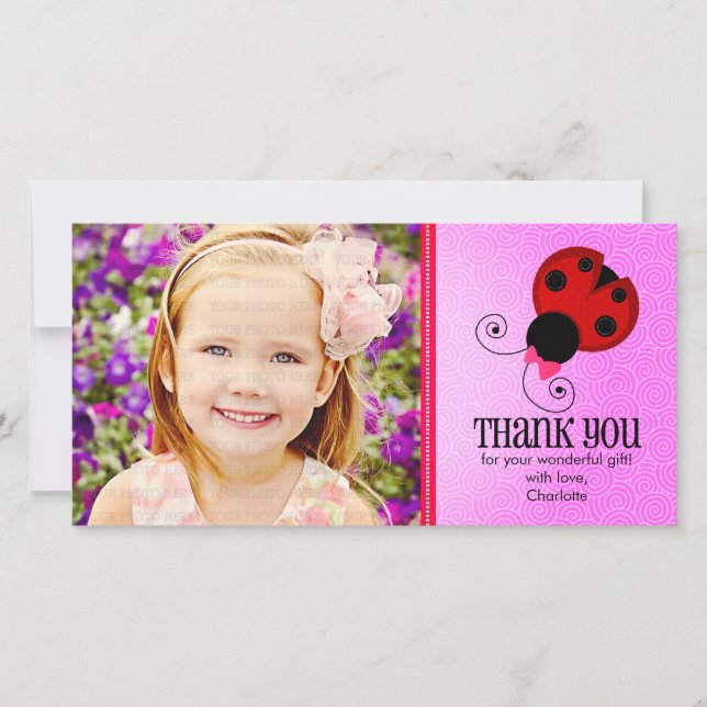 Modern Ladybug Personalised Thank You (Front)