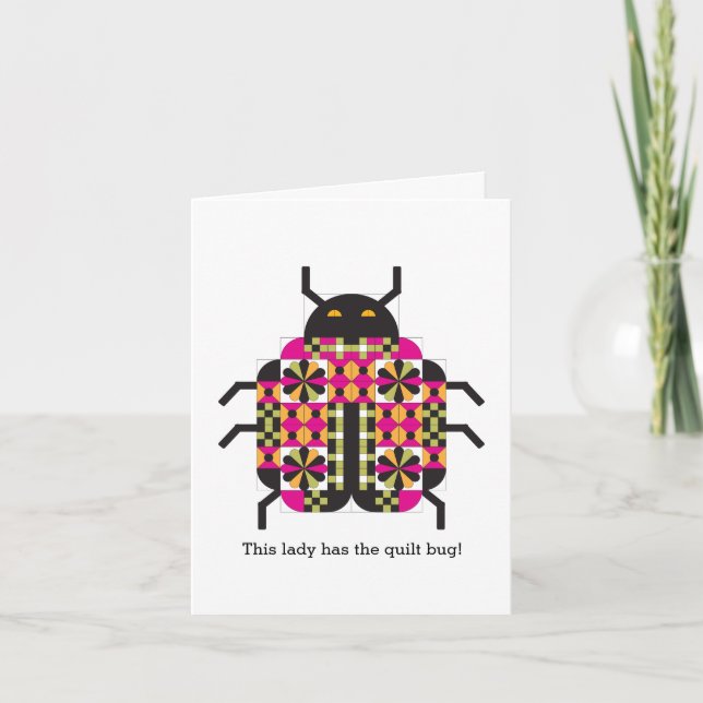 Modern Ladybug Quilt Pattern Note Cards (Front)