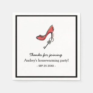 Modern Lady's Change of Address Key & High Heel Napkin
