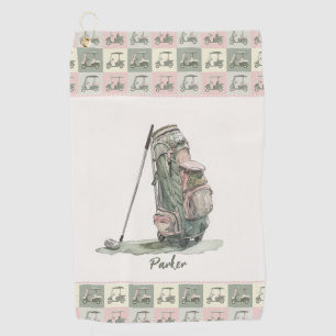 Modern Lady's Golf Bag Monogrammed Golf Towel