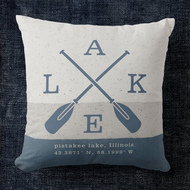 Modern Lake House Coordinates Custom Cushion (Creator Uploaded)