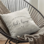 Modern Lake House Family Name Brush Script Wood Cushion<br><div class="desc">Modern script calligraphy reading LAKE HOUSE alongside your family name in a trendy typography driven design. Great custom home decor pillow for your home away from home. Great custom home decor pillow for your home away from home. Our farmhouse style white wood shiplap print pillow features a chic canoe paddle...</div>