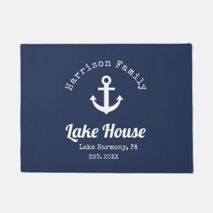 Modern Lake House Family Name Doormat