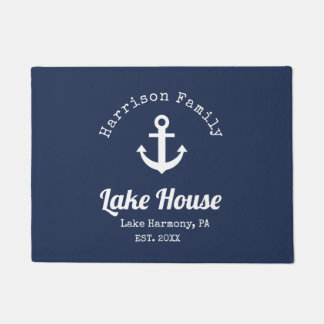Modern Lake House Family Name   Doormat