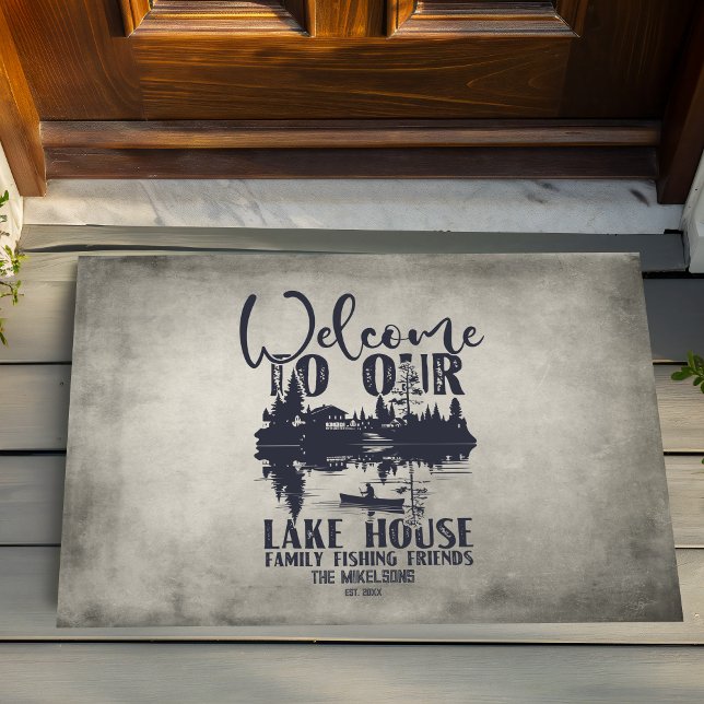 Modern Lake House Family Name Doormat (Creator Uploaded)
