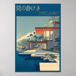 Modern Lake House Poster Stone Walls, Water