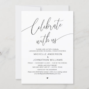 Modern Lakeside Casual Wedding Rehearsal Dinner Invitation