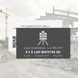 Modern Land Surveyor QR Code Business Card