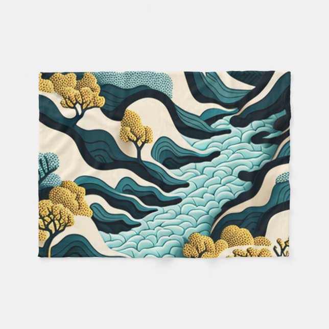 Modern Landscape Fleece Blanket (Front (Horizontal))