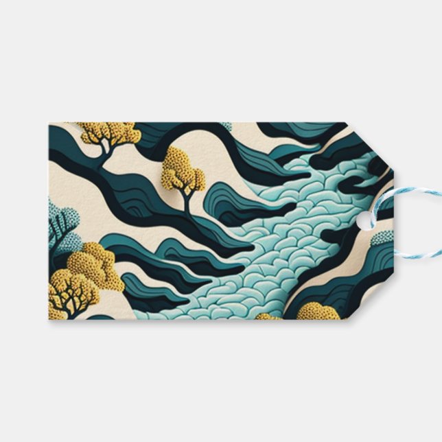 Modern Landscape Gift Tags (Front (Horizontal))