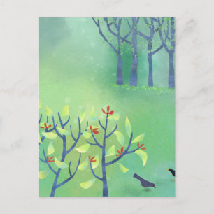 Modern Landscape Green Postcard