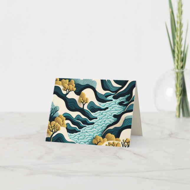 Modern Landscape Holiday Card (Front)