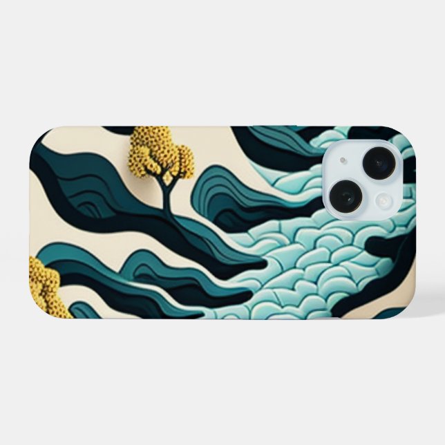 Modern Landscape iPhone 15 Case (Back Horizontal)