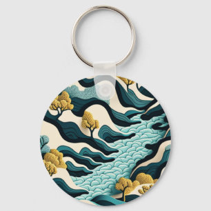 Modern Landscape Key Ring