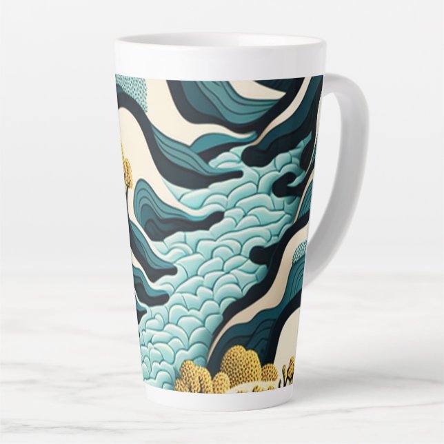 Modern Landscape Latte Mug (Right Angle)