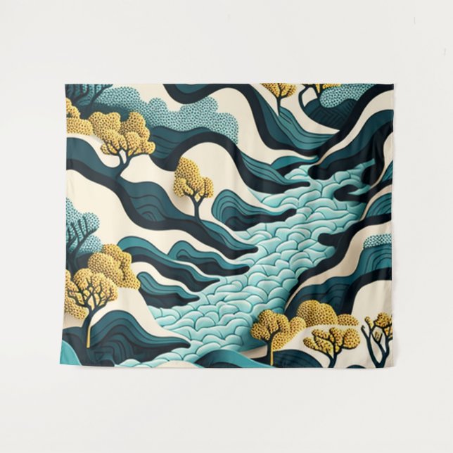 Modern Landscape Tapestry (Front (Horizontal))