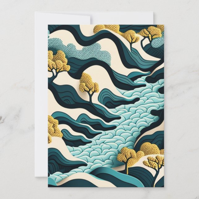 Modern Landscape Thank You Card (Front)