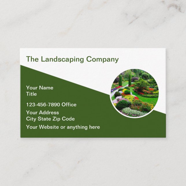 Modern Landscaper Landscaping Business Cards (Front)