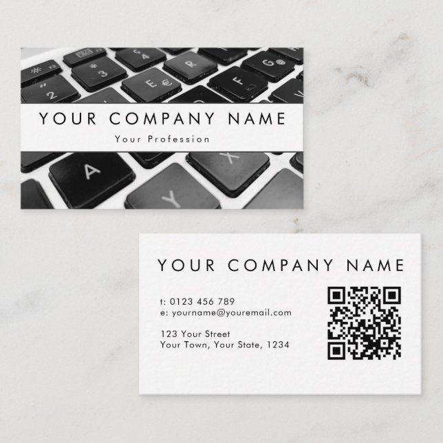 Modern Laptop Computer Business Card (Front/Back)
