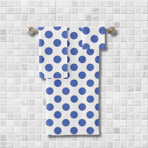 Modern Large Blue Polka Dot Towel