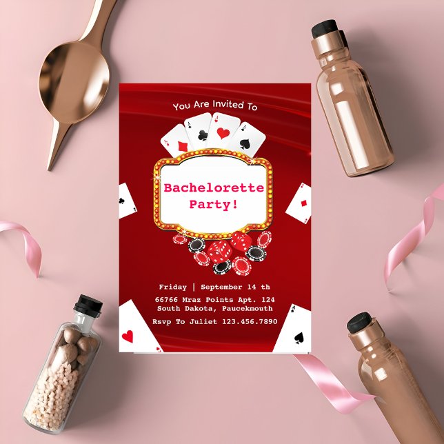 modern Las Vegas pink bachelorette party weekend Invitation (Creator Uploaded)