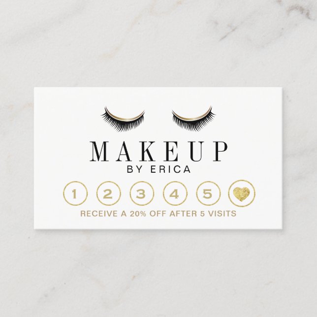 Modern Lashes Makeup Artist Loyalty Punch Card (Front)