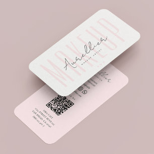 Modern Lashes Makeup artist Nail Tech Pastel Pink Business Card