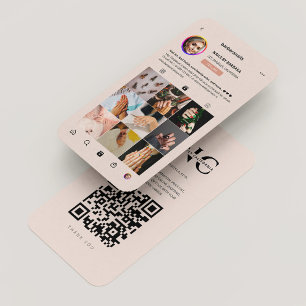 Modern Lashes Makeup Artist Peach Pink Instagram Business Card