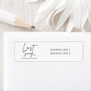 Modern last swing before the ring bridal shower return address label