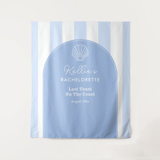 Modern Last Toast Bachelorette Photo Backdrop Tapestry (Front)