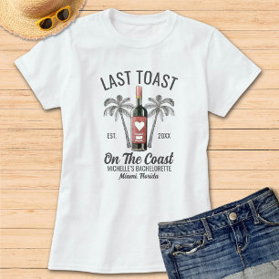 Modern Last Toast Beach Bachelorette Bridesmaid T-Shirt