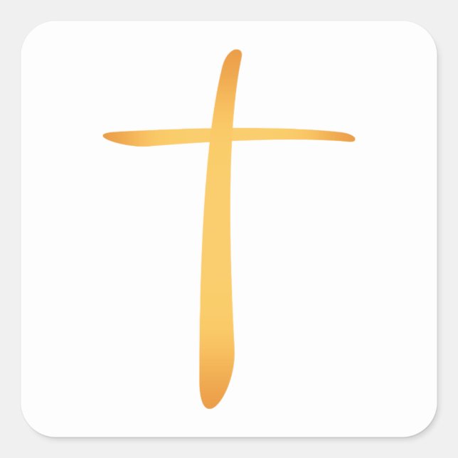 Modern Latin Christian Cross Square Sticker (Front)