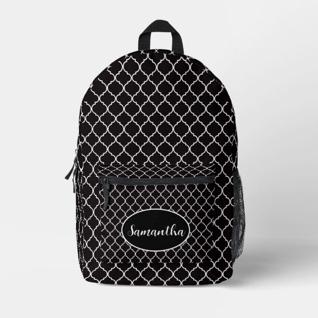 Modern Lattice Backpack with Monochrome Elegance (Front)