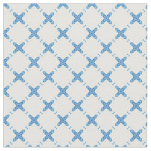 Modern lattice blue white classy pattern fabric