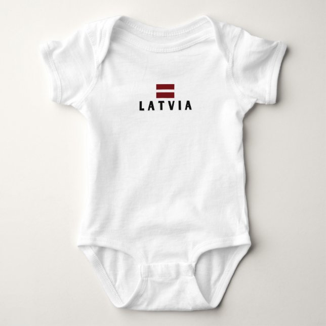 Modern Latvia latvian Flag Country Souvenir  Baby Bodysuit (Front)